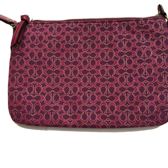 Coach Poppy Pink Signature East West Swingpack Magenta Crossbody Purse - Picture 5 of 9